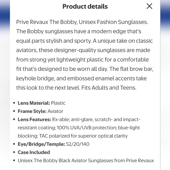 Prive Revaux " The Bobby" Unisex Black Sunglasses NEW - Picture 7 of 7